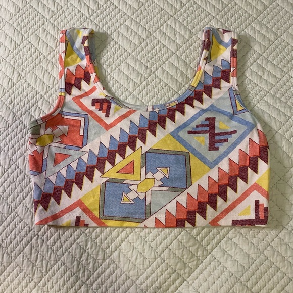 Billabong Geometric Colorful Print Crop Top - Picture 2 of 4